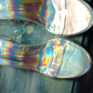 High heel open toe clear straps  dress shoe